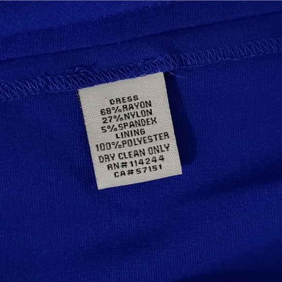 Eliza J Pintucked Waist Seamed Ponte Knit Fit & Flare Dress Blue Size 8 - Picture 10 of 11